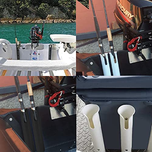 ISURE MARINE Fishing Rod Holder Bracket Wall Mounted Boat Side Mount Tool Holder Tube Links with Screws 2/3/4/6 Pole Tube (White/Black) - color: 6-Pole White