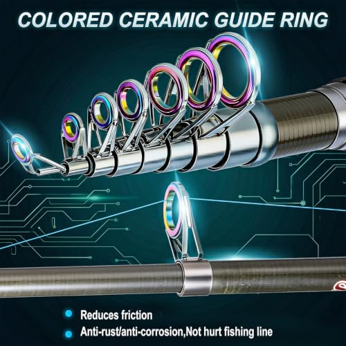 Sougayilang Telescopic Fishing Rod Reel Combos with Carbon Fiber Fishing Pole Spinning Reels and Fishing Accessories - color: Fishing Full Kit, size: 8.86 Ft Rod + XY 4000 Reel