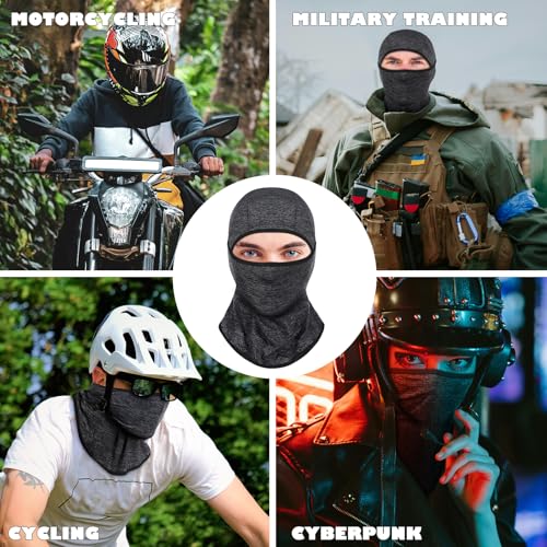 Achiou Ski Mask Balaclava Shiesty, Cooling Ice Silk Motorcycle Face Cover | Ski Mask for Men/Women,Breathable Face Mask,Thin Summer Balaclava,Versatile Use for Skiing Moto,UV Protection,Helmet Friendly - color: Hemp Gray