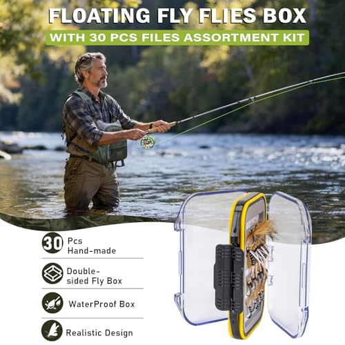 QualyQualy Fly Fishing Combo Starter Kit, 9Ft Fly Rod 4-Piece Graphite Rod with Bag, Accessories, Die Cast Aluminum Pre-Loaded Reel, Chest Pack, Fly Fishng Net & Flies - color: A-5/6-Green Reel (Pack &Net)