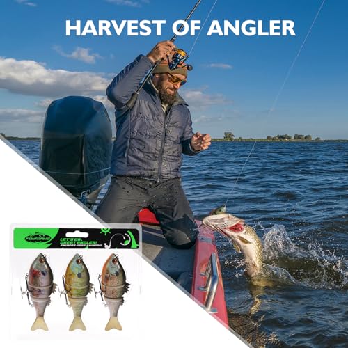 FONMANG Top Water Fishing Lures, 3-Pcs Topwater Lures for Bass Walleye Pike, 2025 New Wasp Crawl Bait for Freshwater and Saltwater - color: B-Bluegill Swimbait
