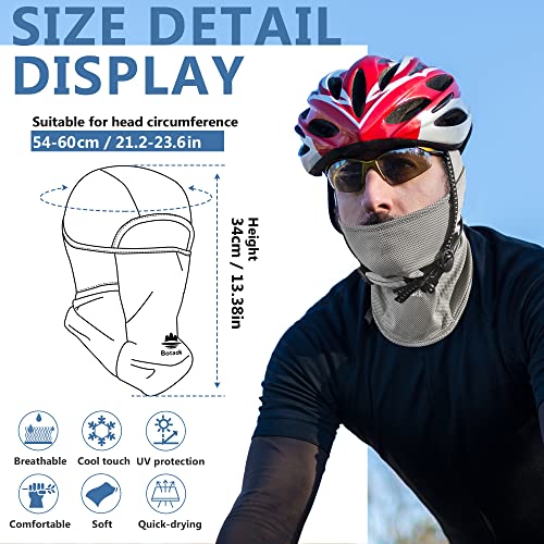 Balaclava Ski Mask, Sun UV Protection Breathable Full Head Face Mask for Men Women Skiing Cycling - color: 2 Packs - Grey + Black