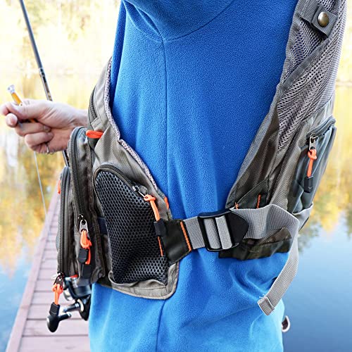 Raprance Fly Fishing Vest Backpack - Adjustable Lightweight and Quick-Dry, with 17 Pocketsfor Trout Bass Saltwate - color: Fv01-green