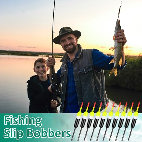 VioraWhite 20 Pcs Fishing Floats Bobbers Spring Oval Stick Slip Floats Balsa Wood High Visibility and Sensitive for Crappie Catfish Trout Panfish Walleye Fishing - size: 2.4″x0.59″x5.7″