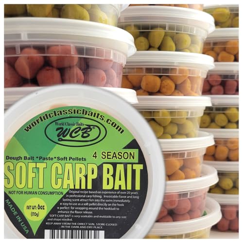 WCB Carp Baits Fishing Dough Bait Paste Soft Pellets - Soft Carp Bait - Ideal for Carp and Catfish Fishing - style: Flavor: 4Season