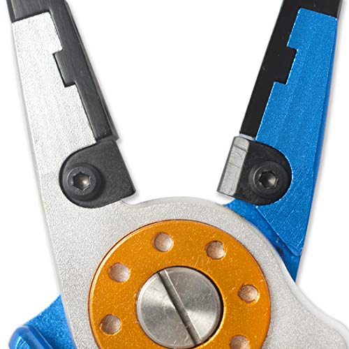 Hook Remover Braid Line Cutting and Split Ring with Lanyard and Sheath, Stainless Steel Jaw Rustproof Saltwater Offshore Bass, Fly Fishing Trout