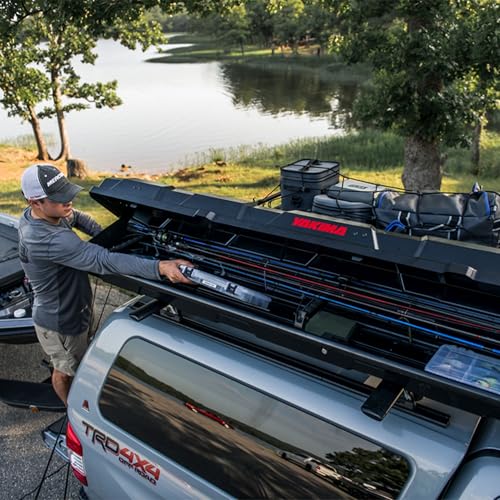Yakima Rooftop Rod Box, Portable Hard Case for up to 8 Fishing Poles up to 8 Ft Long - Foam Pads & Removable Rod Holders for Gear Storage, TopWater