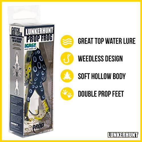 LUNKERHUNT - Frog Bait for Bass Fishing | Soft Hollow Body Weedless Frog for Bass Fishing and Trout | Weedless Realistic Bait Frog Lure, Freshwater with Sharp Hooks Lures and Double Propellers Feet - style: Croaker