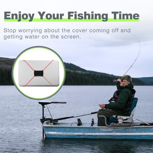 2 Pcs Fish Finder Cover Strap Secure Fishing Graph Cover Adjustable Bungee for Travel - color: Red