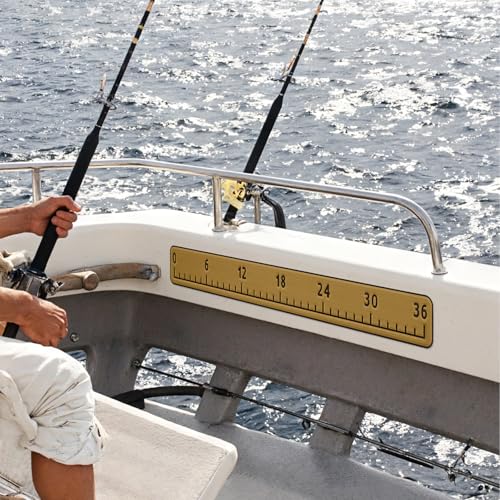 HZshark EVA Foam Fish Measuring Board, Fish Ruler with 3M Self-Adhesive Backing, 36" Fishing Tape Measure for Boats Sailboats Yachts Kayaks - color: Brown, size: 4.5"*36"