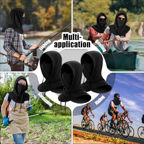 Frienda 6/9/12 Pcs Balaclava Ski Mask UV Protection Hood Breathable Full Head Mask Face Cover for Men Women Cycling Fishing - color: Black