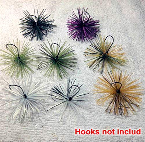Silicone Jig Skirts Material Squid Rubber Jig Head Lures Spinnerbaits Buzzbaits Fly Fishing Material Crystal Flash bass jig Skirts Replacement Fishing DIY Accessory - color: 10 Bundles
