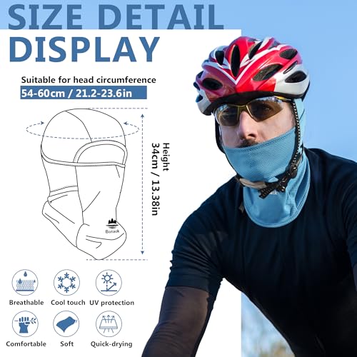 Balaclava Ski Mask, Sun UV Protection Breathable Full Head Face Mask for Men Women Skiing Cycling - color: 2 Packs - Blue + Black