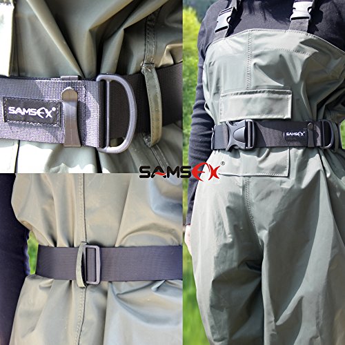 SAMSFX 2" Adjustable Fishing Wader Belt Duty Wading Belts Fits to 55" Waist Straps