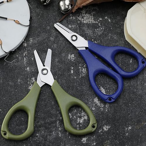 Fishing Fishing Scissors for Braided Line, Fishing Line Cutter Saltwater and Freshwater, Fishing Serrated Shears with Split Ring Function, 4.3” Blue - color: Blue