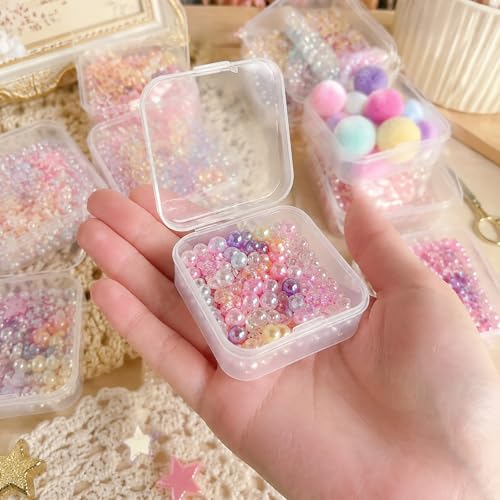 Bead Organizer Box, 30Pcs Small Plastic Boxes Rhinestone Organizer Bead Containers Nail Organizers and Storage Clear Dimond Storage with Hinged Lid and Stackable(2.17'*2.17'*0.79) - size: 2.17*2.17*0.79