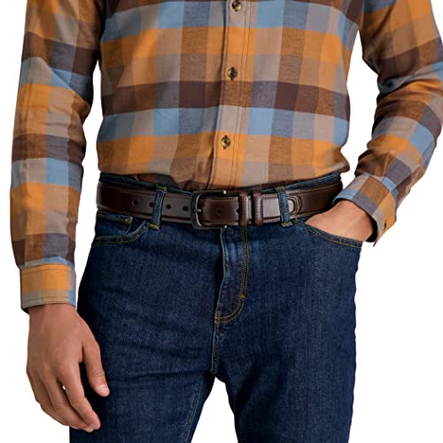 Columbia Men's Leather Casual Belt Tan & Brown Classic Style for Everyday Wear - color: Brown Double Loop, size: Large (38-40)