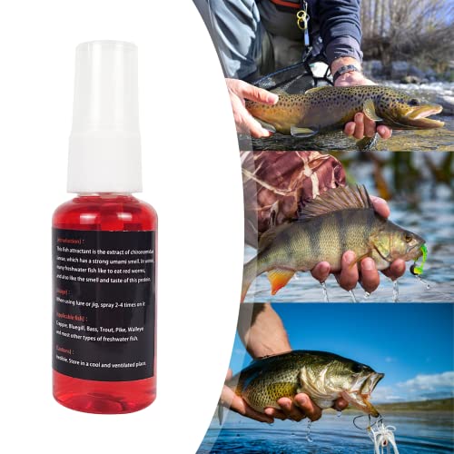 EUPHENG Fish Attractant Spray, for Fishing Bait or Lure, Ultimate Year-Round Effective, Add Active Amino Acids to Enhance Smell and Attract Bites, Suitable for Multi Fish and Fishing Styles - color: Red Power 1oz(2pcs)