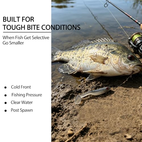 Soft Fishing Lures Shad Minnow Swimbaits, Pre-Rigged Jig Heads Paddle Tail Swim Baits for Bass, Trout, Walleye, Crappie, Sinking Jigs Bait for Saltwater Freshwater, Fishing Gifts for Men - color: A8 - 12 Pcs - 2.75 Inch