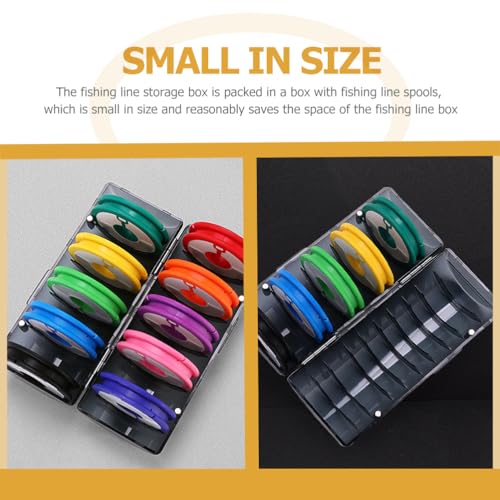 Happyyami Fishing Line Storage Box Spool Holder Portable Fishing Wheel Organizer Fishing Hook Holder Silicone Holder Fishing Tools Fishing Leader Storage Reel Fishing Supplies Abs