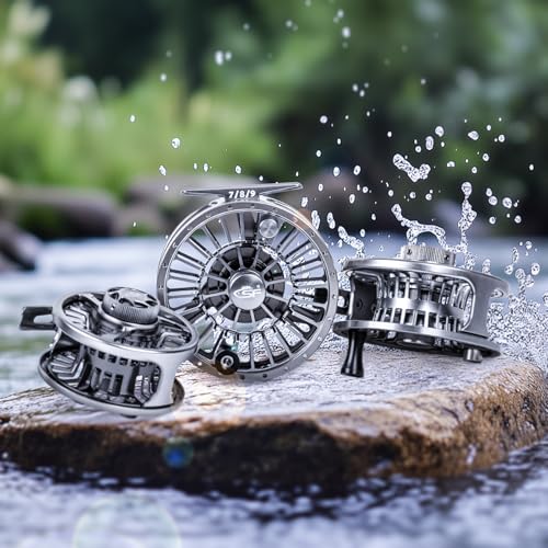 SF Premium SF005 Fly Fishing Reel Aircraft-Grade Aluminum 3/4/5, 5/6/7, 7/8/9 WT Dust-Proof Sealed Drag Free Reel Case Perfect for Trout & Bass - size: 3/4/5wt