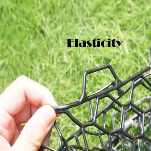 Rubber Fishing Net Replacement Hook Resist Fishing Nets for Fly Fish Landing Net, Trout Nets,Rubber Mesh Bag 4 Size - color: Black, size: L:Fits Hoop 19.7"-21"|Net Dia.19.7"|Depth 24"