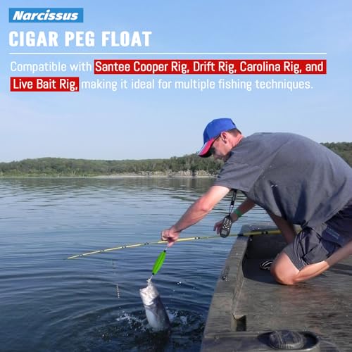 Narcissus Fishing Slotted Peg Float – Slip Bobbers for Fishing, Catfishing Tackle, Fishing Bobbers for Bass, Santee Rig, Easy Line Insertion, No Threading - color: 18pcs-2.5in