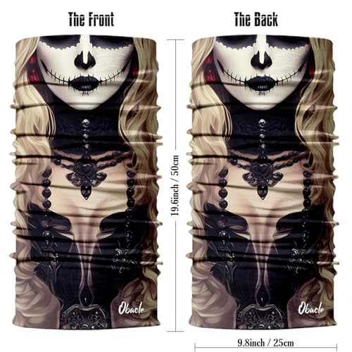 Obacle Skull Face Mask for Women Dust Wind Sun Protection Rave Festival Riding - color: Women White Face Black Lip Nose