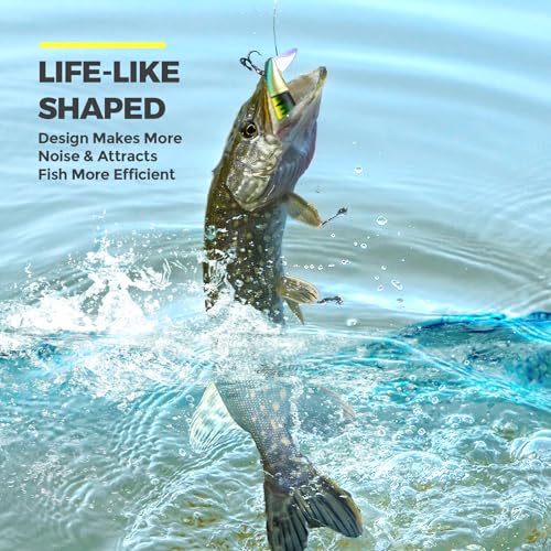 Talltalk 16 Pcs Fishing Lures for Bass Trout Perch Freshwater Trout Perch Freshwater Swimming Fishing Bait Swimbaits for Bass Slow Sinking Lifelike Fish Kit - style: Rotating Tail