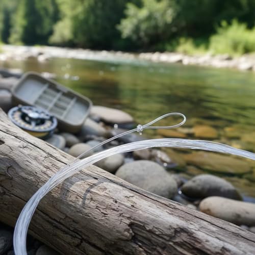 YYKBlueSky 9FT Clear Nylon Tapered Leader, Multiple Sizes 0X-7X (0X 1X 2X 3X 4X 5X 6X 7X) Optional, 5PCS Each for Freshwater Fly Fishing Line - size: 7X