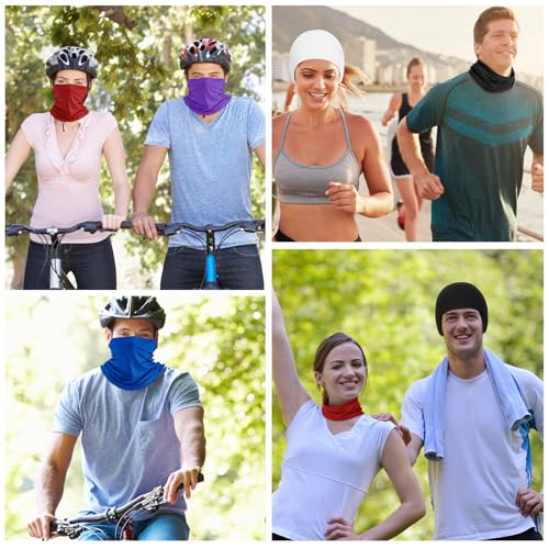 Geyoga Summer UV Protection Cooling Neck Gaiter | Sunscreen Breathable Face Scarf Bandana Mask Neck Gaiter for Outdoor Fishing Hiking Camping - color: Simple Color
