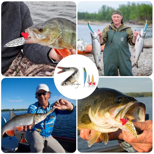 193PCS Fishing Lures Kit with Tackle Box, Freshwater Saltwater Bass Lures Set – Hard Baits, Soft Plastic Worms, Crankbaits, Spinner Baits, Frog Lures, Fishing Hooks & Accessories