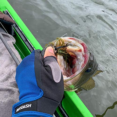 BASSDASH Astro Fishing Gloves Men’s Women’s Fingerless Gloves for Game Fishing Kayaking Paddling Sailing MTB - color: Navy Blue, size: Large