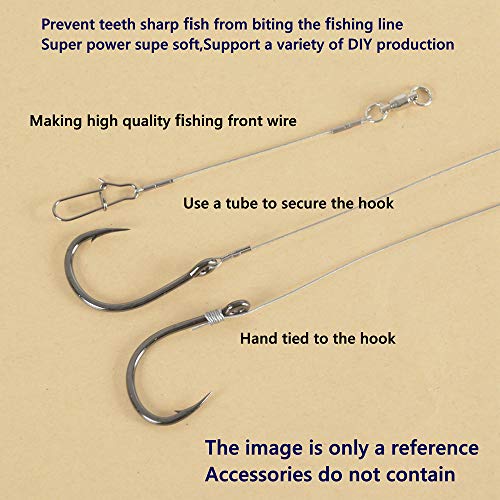 50M 44lb/70lb Test Stainless Steel Fishing Wire - 7x7 Strands, 0.6mm/0.8mm Trace Coating, Jigging Line - color: 0.6mm-44lb-50M