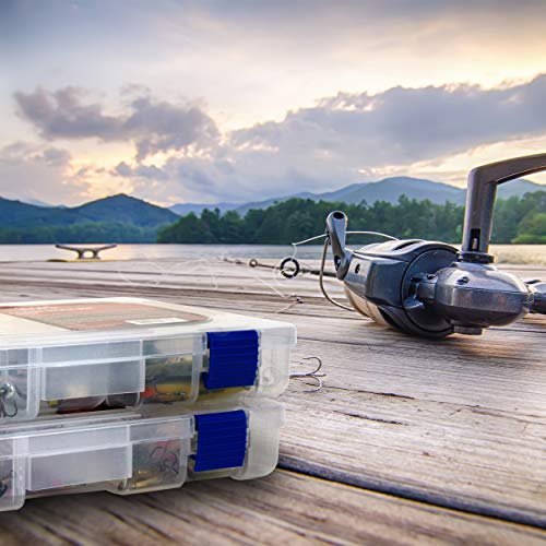 OSAGE RIVER Medium Fishing Tackle Box, 10.9" x 7.25", Clear Plastic Organizer Box with Adjustable Dividers, 3600 Tackle Tray for Fishing Accessories, Small Parts Organizer Tray, Food Safe Tackle Box,