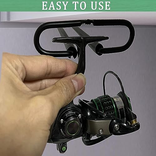 AUXPhome Metal Fishing Reel Display Rack, Fishing Reel Ceiling Mount Storage Rack Spinning Reel Organizer Holder for Garage, Cabin and Basement, Holds 3 Fishing Reel(No Spinning Fishing Reel)