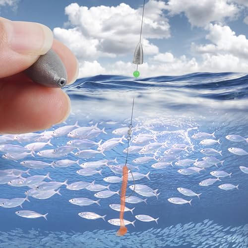 Bullet Sinkers Fishing Weights Kit,29/83pcs Worm Weights for Bass Fishing Slip Sinkers for Texas Rig Carolina Rig Soft Lures - style: 83pcs