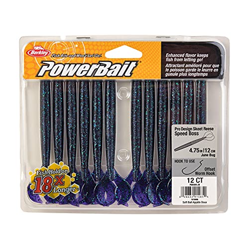 Berkley PowerBait Speed Boss Fishing Soft Bait - color: June Bug, size: 4 3/4"
