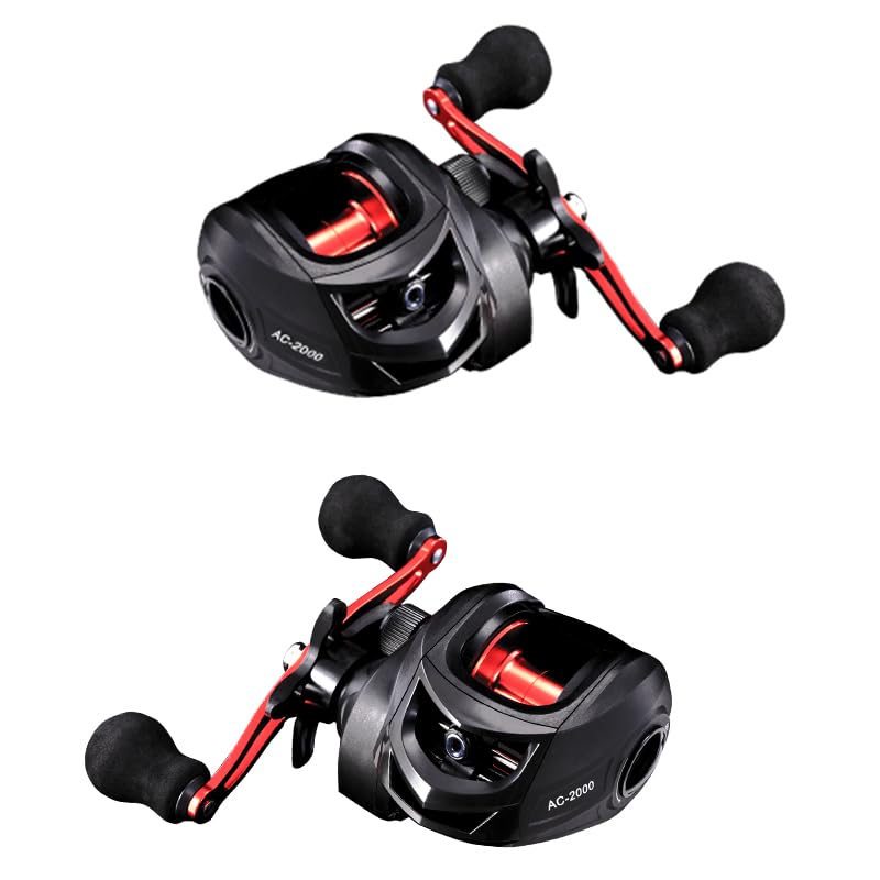 Rooblinos AC Baitcasting Fishing Reel Lightweight Aluminum Spool Fishing Reel 17.6Lbs Max Drag Magnetic Braking System 6.3:1 High-Speed Gear Ratio Saltwater Freshwater Baitcaster Reel