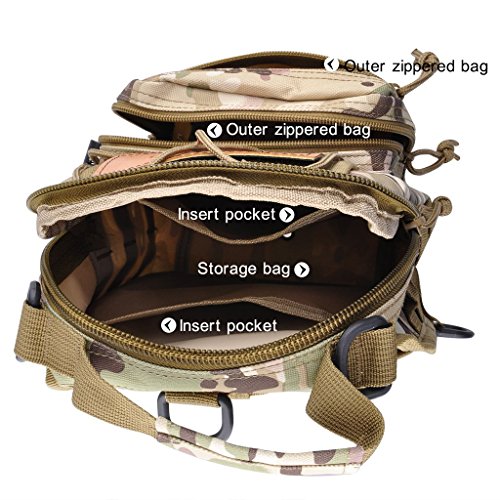 Qcute Tactical Backpack, Waterproof Military Cross-body Molle Sling Shoulder Backpack Chest Bag for Outdoor Every Day Carry - color: Cp Camouflage