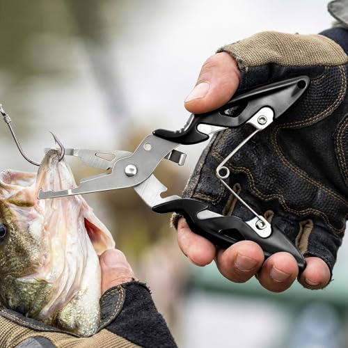 3PCS Fishing Tool Kit - Collapsible Fishing Net, Foldable Fishing Basket, Fishing Pliers Hook Remover, Gifts for Fishermen, Dad, Men