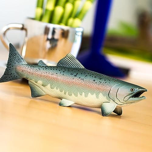 Safari Ltd. Salmon Fish Figurine - Detailed 7" Plastic Model Figure - Fun Educational Play Toy for Boys, Girls & Kids Ages 3+