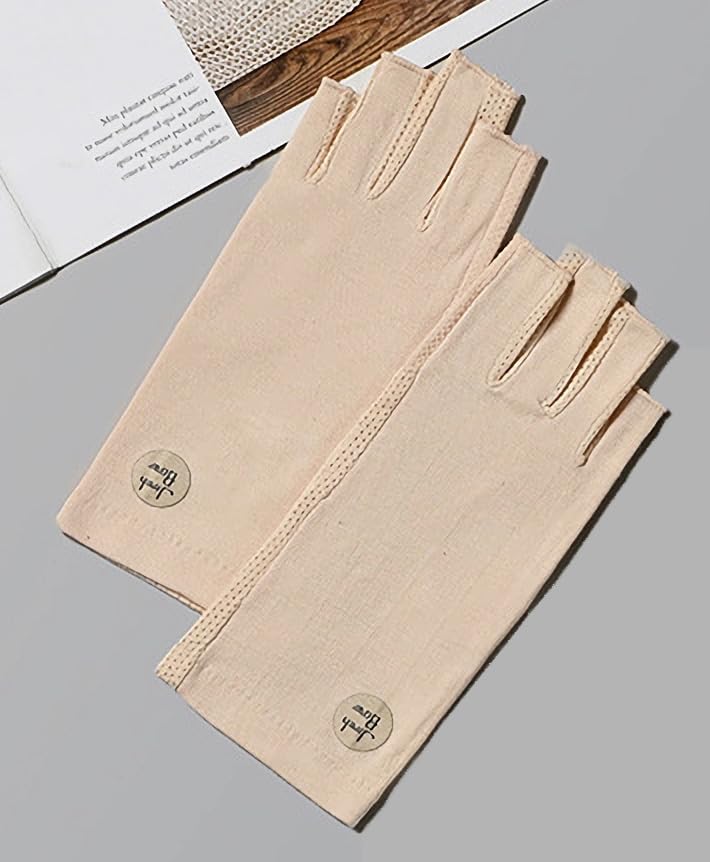 FGSS Summer Sunblock Gloves UV Protection Non-Slip Touchscreen Driving Gloves for Women Cyling Riding Outdoor - color: Apricot-style 1