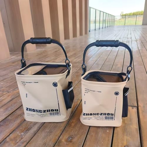 2.11 Gal Collapsible Fishing Bucket - Minnow Bait Bucket w/Aerator Pocket | Compact EVA minnow bucket. 100% leakproof with aerator pocket & mesh lid. Keeps live bait fresh. Great for kayak & travel. - size: 2.11 Gallon (8L)