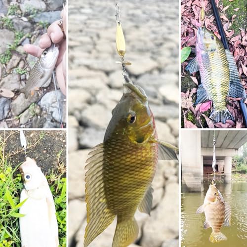 15 Pcs Trout Spoon Lures Spinnerbaits Fly Fishing Spinners Hand-Tied Spoons for Bass Pike Salmon Freshwater Saltwater