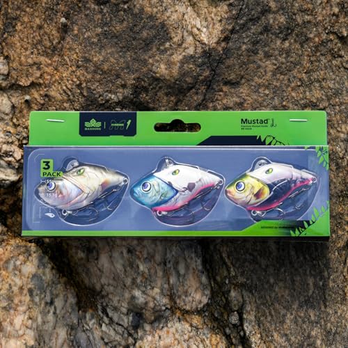 HANDING 3PCS Rattling Lipless Crankbait, Bass Fishing Lure for Freshwater and Saltwater, Fast Sinking, Mustad Hook, Angler's Gift, for Crappie Trout, 3/8oz, 1/2oz and 1oz - color: A3-2.2in 1/2oz