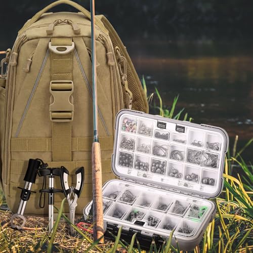 WinnerWhy 484 Pcs Fishing Tools Accessories Kit Include Fish Backpack Fish Hook Lures Hook Remover Lip Gripper for Men Women Fishing Gifts (Brown) - color: Brown