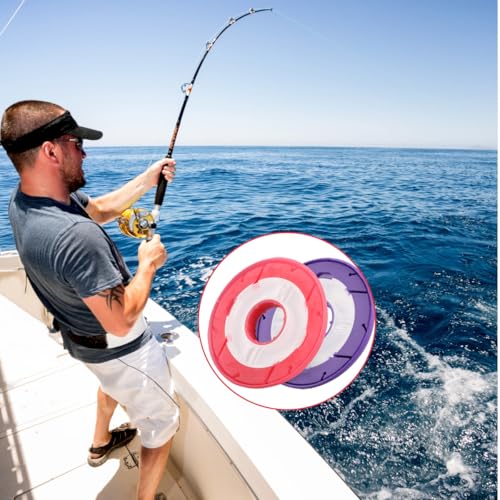 10PCS Silicone Fishing Line Storage Holders Fishing Line Storage Fishing Snell Leader Rigs Gear Spools Line Keeper Circular Winding Plates (Colorful)