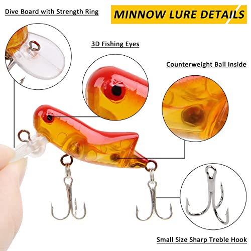Rooster Bait Tail Fishing Lures Kit Spinner Baits Trout Lures Spoon Lures Bass Lures Hard Bait Bass Lures Crankbaits for Bass Pike Trout Salmon Crappie Walleye Fishing - color: 60pcs Fish Lures Set