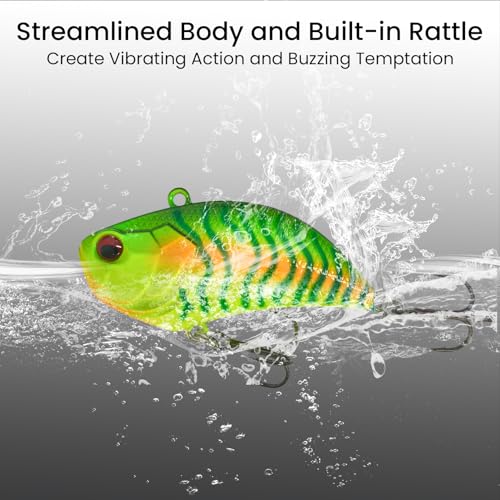 Pristis Jig Head Fishing Lures for Freshwater Saltwater, Weedless Swim Jig Teasers with Sharp Hooks & Exquisite Coating, Pre-Rigged Vibrating Swimbaits Kit Gear for Bass Crappie Walleye Trout Pike - color: 3 pcs Lipless Crankbaits Dark Set